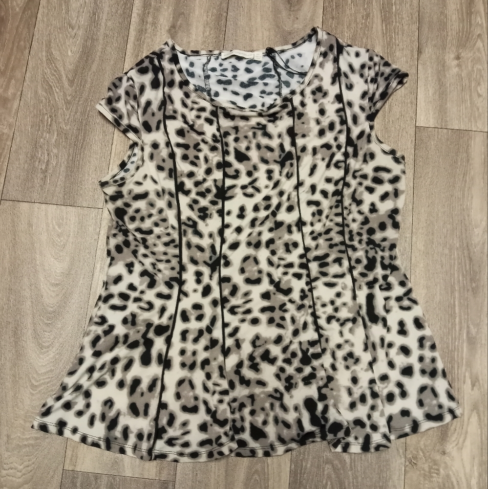 Vintage MARIA GABRIELLE leopard print blouse plus size 2X